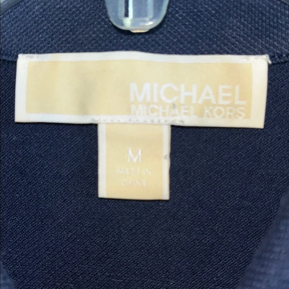 Michael Kors Navy Sleeveless Polo Dress with Gold Buttons Size M